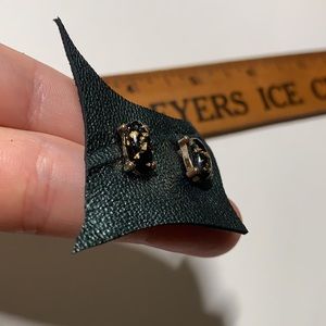 Gold Flake Black Lake Stud Earrings
